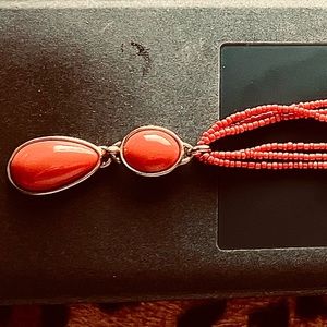 Coral (imitation) necklace 16’.